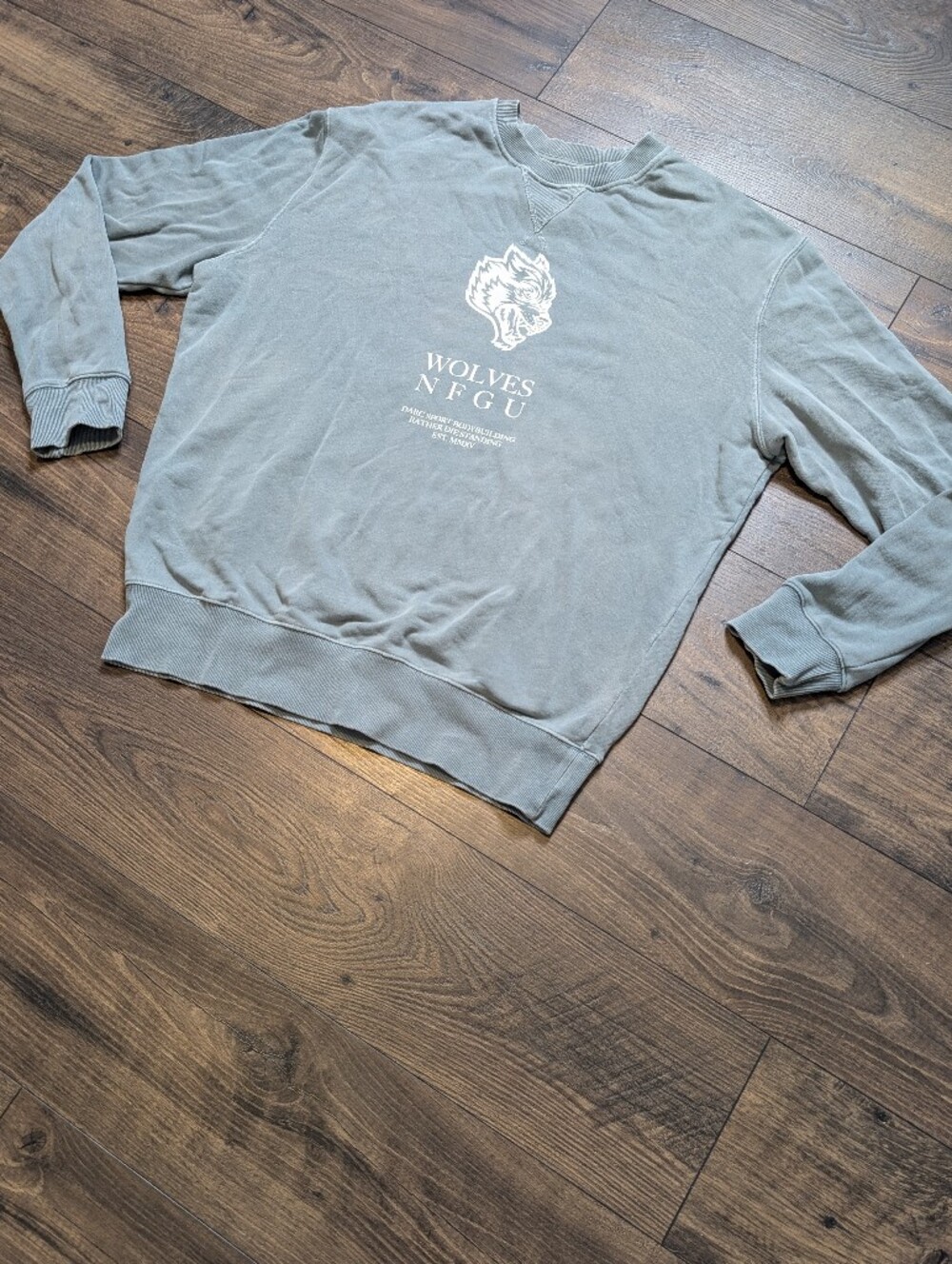 Darc Sport NFGU 220 Of 1000 Dusty Blue Wolves Crewneck Sweatshirt Size Large